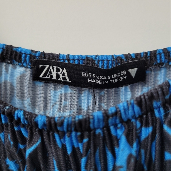 Blue Floral Corset Style Blouse - Picture 4 of 5